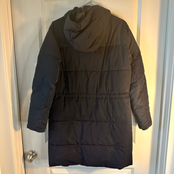 Everlane Black Weatherproof Renew Long Line Hoodie Puffer Coat, size Small - Picture 6 of 12